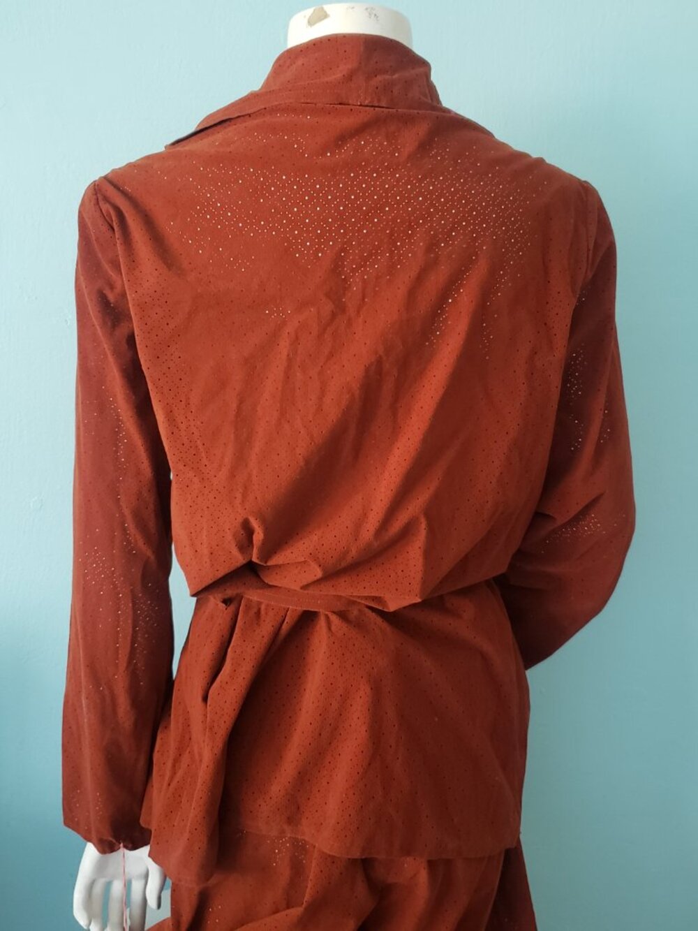 Vintage 70s Sample Deadstock two piece orange Boho disco Lounge suit set RETRO - Picture 13 of 13